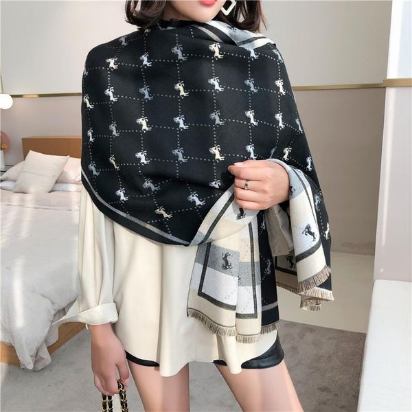 scarves korean version of scarf in autumn and winter 2021,embroidered plaid fashion simple double-sided cashmere-like, Blue;gray
scarves korean version of scarf in autumn and winter 2021,embroidered plaid fashion simple double-sided cashmere-like, Blue;gray