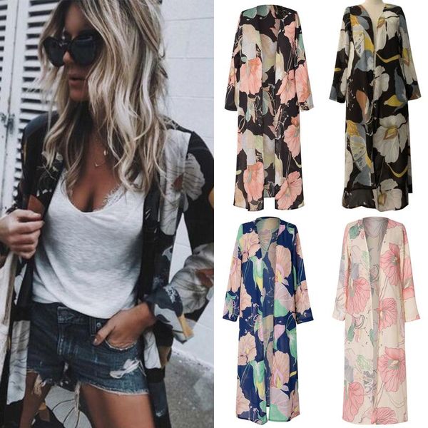 women's knits & tees cardigan women summer bohemian floral print kimono beach dress casual holiday loose long thin coat chiffon shirt, White
women's knits & tees cardigan women summer bohemian floral print kimono beach dress casual holiday loose long thin coat chiffon shirt, White