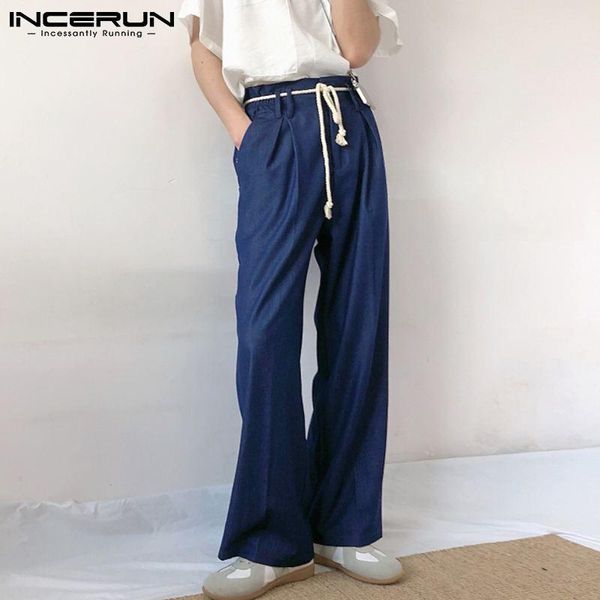men's pants korean style stylish male straight leg men all-match pantalones loose tie decoration drape wide trousers s-5xl incerun, Black
men's pants korean style stylish male straight leg men all-match pantalones loose tie decoration drape wide trousers s-5xl incerun, Black