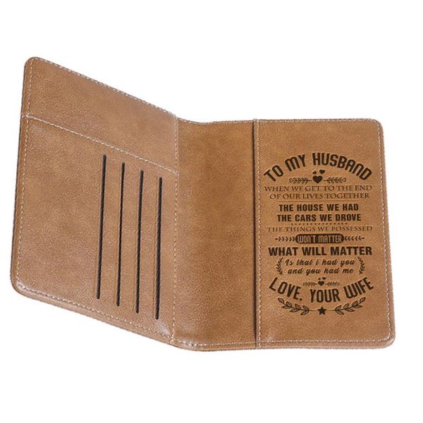 card holders to my husband personalise pu leather passport cover wallet customized gifts for men birthday christmas day drop, Brown;gray
card holders to my husband personalise pu leather passport cover wallet customized gifts for men birthday christmas day drop, Brown;gray