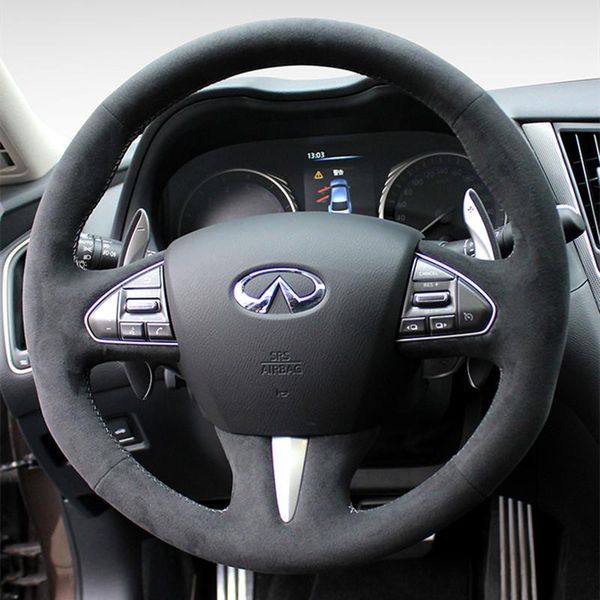 steering wheel covers diy hand-stitched (black) suede leather car cover for infiniti q50l qx60 q70 g25 g37 fx interior auto accessories
steering wheel covers diy hand-stitched (black) suede leather car cover for infiniti q50l qx60 q70 g25 g37 fx interior auto accessories