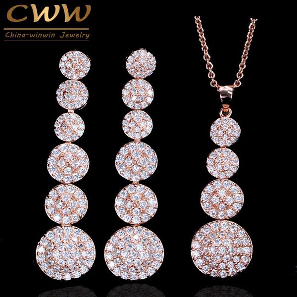jewelry sets cwwzircons noble rose gold color micro pave cubic zirconia stones round long drop necklace earrings for women t168, Black
jewelry sets cwwzircons noble rose gold color micro pave cubic zirconia stones round long drop necklace earrings for women t168, Black