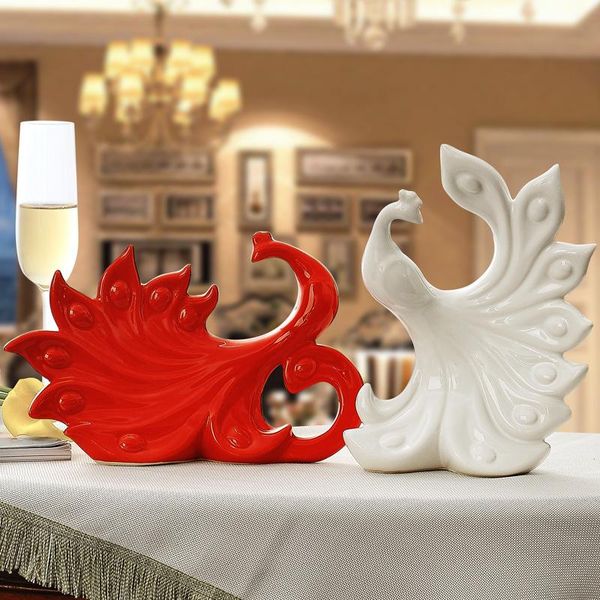 decorative objects & figurines creative ceramic red/white peacock ornaments a pair of porcelain peacocks decoration craft as wedding gift si
decorative objects & figurines creative ceramic red/white peacock ornaments a pair of porcelain peacocks decoration craft as wedding gift si