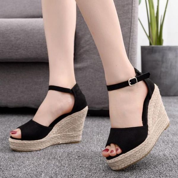 bohemian women sandals 34-44 ankle strap straw platform wedges for female shoes flock high heels cover heel sandal b13161, Black
bohemian women sandals 34-44 ankle strap straw platform wedges for female shoes flock high heels cover heel sandal b13161, Black