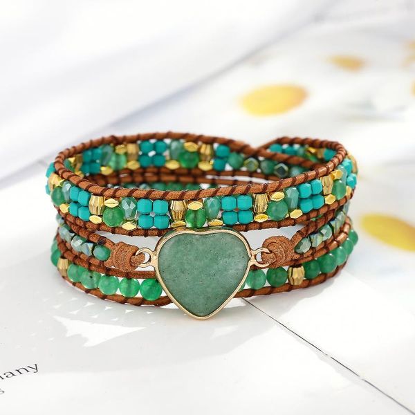 luxury heart shape wrap bracelets green aventurine crystal 3 strands leather chain bracelet fashion jewelry bijoux drop tennis, Golden;silver
luxury heart shape wrap bracelets green aventurine crystal 3 strands leather chain bracelet fashion jewelry bijoux drop tennis, Golden;silver