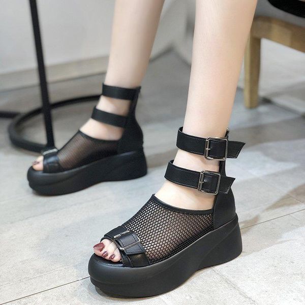 sandals women boots summer fashion breathable mesh hollow female high heel shoes buckle platform black ankle boot
sandals women boots summer fashion breathable mesh hollow female high heel shoes buckle platform black ankle boot