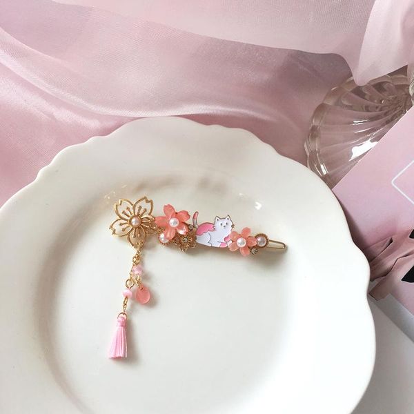little cat lovely fairyism barrette girls tassel cherry snap hair clips accessories, Slivery;white
little cat lovely fairyism barrette girls tassel cherry snap hair clips accessories, Slivery;white