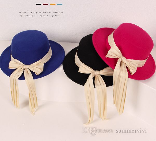 preppy style children woolen hats girls big lace-up ruffle bows princess caps autumn winter kids wide-brim baize basin cap q2188, Yellow
preppy style children woolen hats girls big lace-up ruffle bows princess caps autumn winter kids wide-brim baize basin cap q2188, Yellow