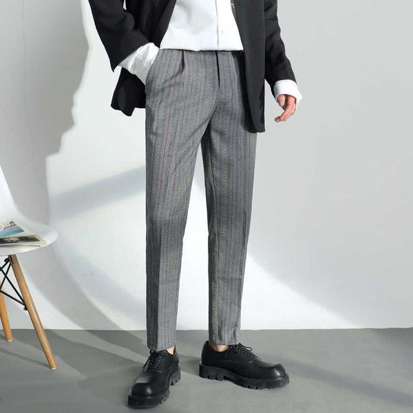 men's striped pants british casual business dress trousers korean style slim suit office social trousers pantalon homme 210527, White;black
men's striped pants british casual business dress trousers korean style slim suit office social trousers pantalon homme 210527, White;black