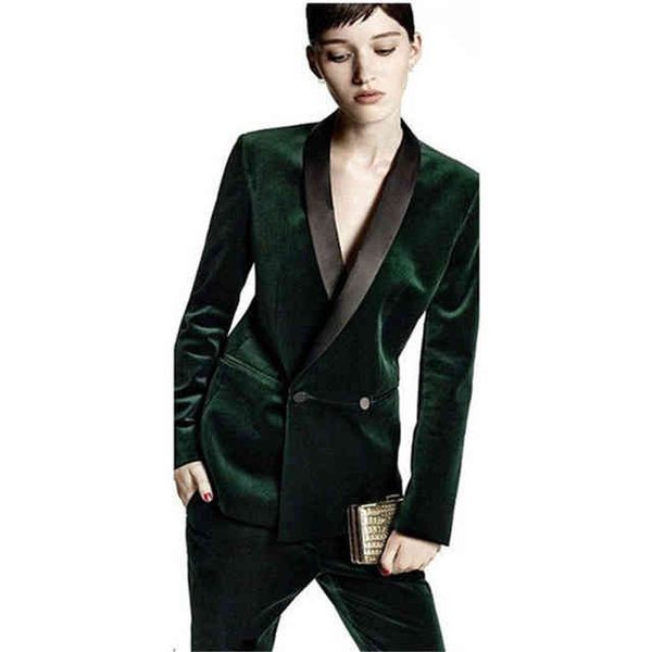 women's two piece pants dark green velvet with shawl lapel elegant office 2 pieces fashion suits female business uniform custom made w4, White
women's two piece pants dark green velvet with shawl lapel elegant office 2 pieces fashion suits female business uniform custom made w4, White