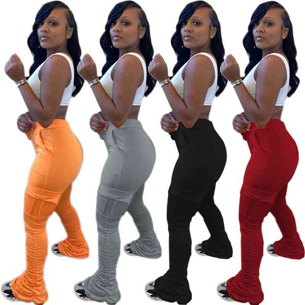 streetwear women solid color trousers chic design female's high waist pockets pleated stacked pants autumn arrivals, Black;white
streetwear women solid color trousers chic design female's high waist pockets pleated stacked pants autumn arrivals, Black;white