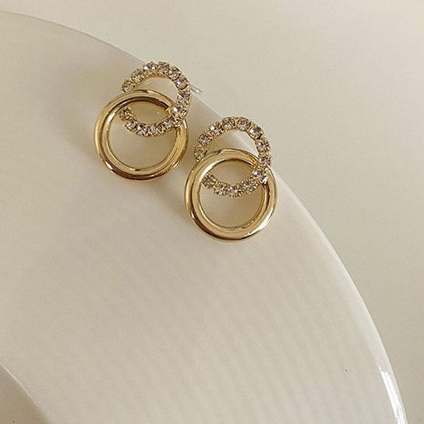 hoop & huggie 2021 korean simple double circle gold color metal rhinestone drop earrings for women fashion small pendientes jewelry gifts, Golden;silver
hoop & huggie 2021 korean simple double circle gold color metal rhinestone drop earrings for women fashion small pendientes jewelry gifts, Golden;silver