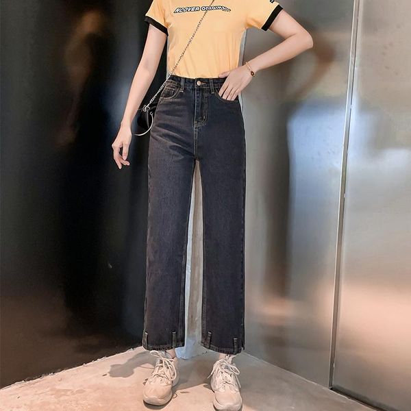 autumn loose female cotton trousers straight fashion denim pants woman jeans side split girls women's, Blue
autumn loose female cotton trousers straight fashion denim pants woman jeans side split girls women's, Blue