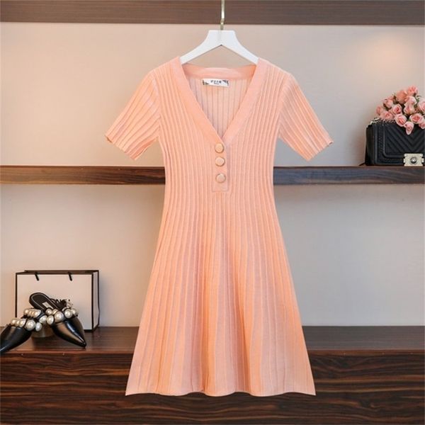 summer fashion v-neck short sleeve sweater dresses elegant ladies vintage knitted a-line mini dress robe vestidos 210519, Black;gray
summer fashion v-neck short sleeve sweater dresses elegant ladies vintage knitted a-line mini dress robe vestidos 210519, Black;gray