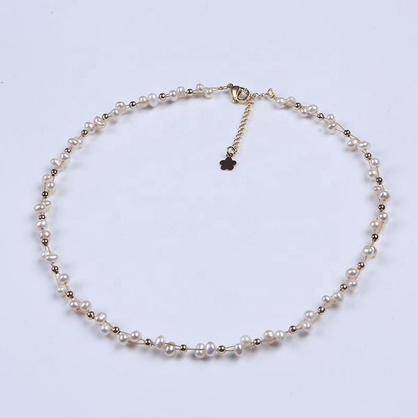 chokers fried dough twist shape necklace 3-4mm potato freshwater pearl necklaces white classic beaded strand daking jewellery, Golden;silver
chokers fried dough twist shape necklace 3-4mm potato freshwater pearl necklaces white classic beaded strand daking jewellery, Golden;silver