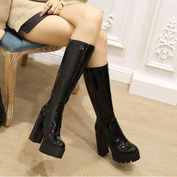 boots botas de couro patente coreana joelho feminino saltos altos novo outono e inverno fino cavaleiro grosso z1mr, Black
boots botas de couro patente coreana joelho feminino saltos altos novo outono e inverno fino cavaleiro grosso z1mr, Black