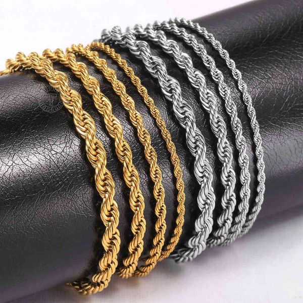 2-6mm gold silver color rope chain bracelets for men women stainless steel twisted link anklet adjustable dkb682, Golden;silver
2-6mm gold silver color rope chain bracelets for men women stainless steel twisted link anklet adjustable dkb682, Golden;silver