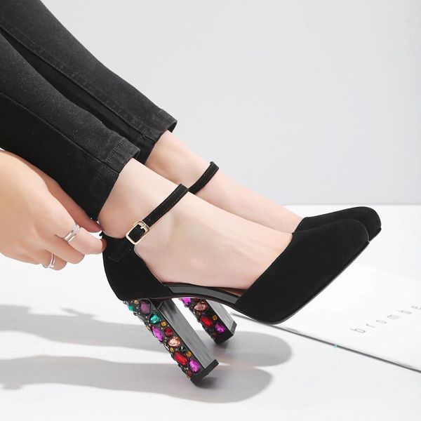 summer sheepskin pumps women green sandals plus size 34-43 leather crystal high hooks, Black
summer sheepskin pumps women green sandals plus size 34-43 leather crystal high hooks, Black