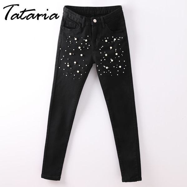 jeans with pearls faux pearl beading black for woman casual pocket skinny pencil jean denim pants pantalon femme tataria 210514, Blue
jeans with pearls faux pearl beading black for woman casual pocket skinny pencil jean denim pants pantalon femme tataria 210514, Blue