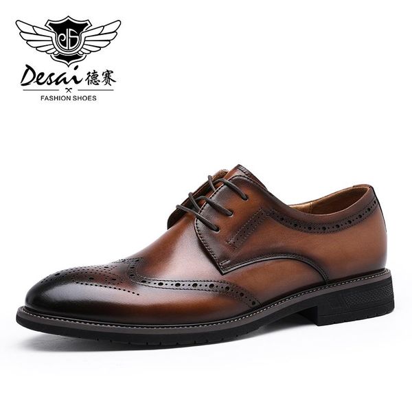 dress shoes desai men genuine leather brogue design hand add color soft outsole brand male fashion formal, Black
dress shoes desai men genuine leather brogue design hand add color soft outsole brand male fashion formal, Black