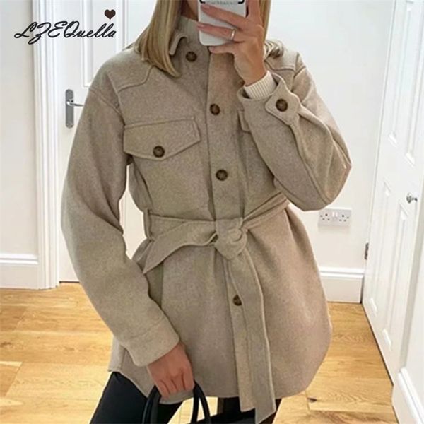 women autumn long sleeve cloak trench coat female pocket sashes cardigan straight shirt windbreaker femme overcoat nz2564, Black
women autumn long sleeve cloak trench coat female pocket sashes cardigan straight shirt windbreaker femme overcoat nz2564, Black
