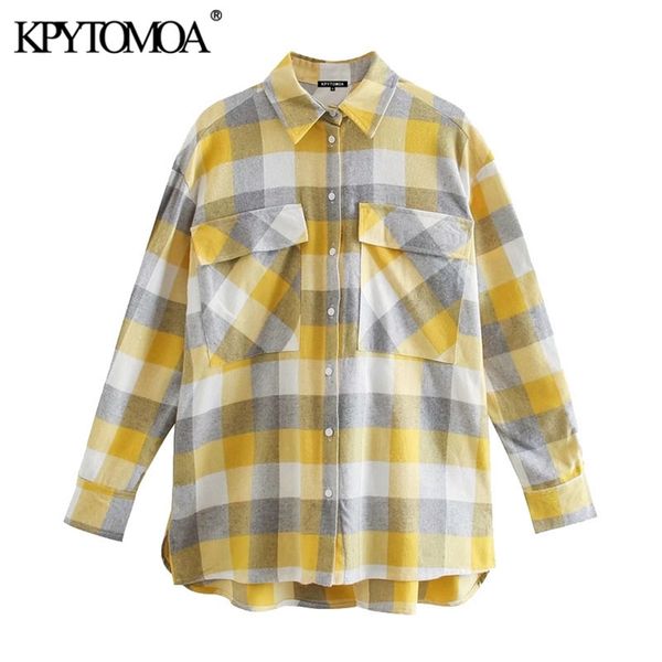 women fashion oversized check asymmetric blouses vintage long sleeve pockets side vents female shirts chic 210420, White
women fashion oversized check asymmetric blouses vintage long sleeve pockets side vents female shirts chic 210420, White