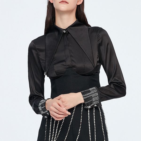 blouses msxu 2021 spring fashion feminine temperament single-breasted sleeve long female short shirt top, White
blouses msxu 2021 spring fashion feminine temperament single-breasted sleeve long female short shirt top, White