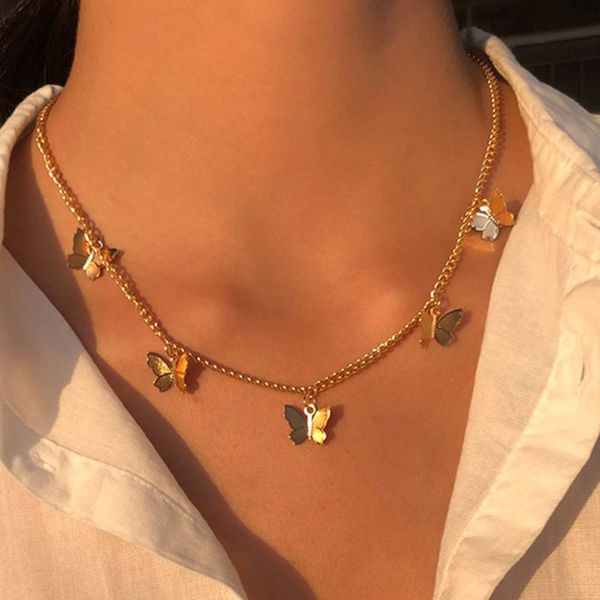 chokers gold chain butterfly pendant choker necklace women statement collares stainless steel bohemian beach jewelry gift collier, Golden;silver
chokers gold chain butterfly pendant choker necklace women statement collares stainless steel bohemian beach jewelry gift collier, Golden;silver