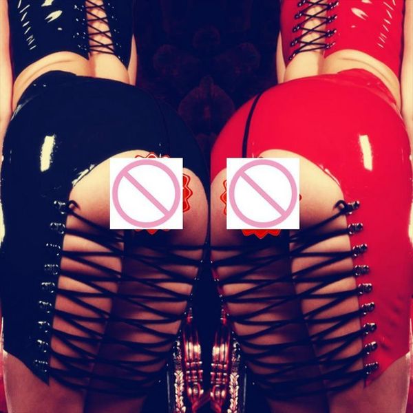 pvc leather lace up spanking women skirts wet look nightclubs clubwear slim bondage erotic costumes, Black
pvc leather lace up spanking women skirts wet look nightclubs clubwear slim bondage erotic costumes, Black
