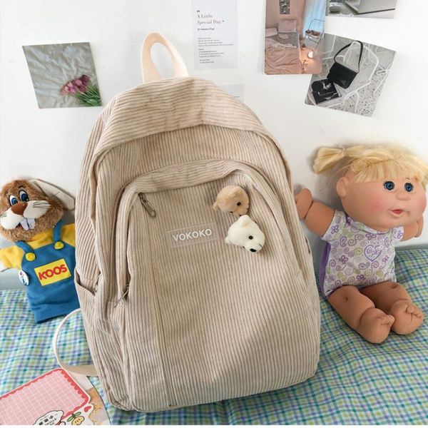 backpack stripe cute corduroy woman schoolbag for teenage girls boys luxury harajuku female fashion bag student lady book pack
backpack stripe cute corduroy woman schoolbag for teenage girls boys luxury harajuku female fashion bag student lady book pack