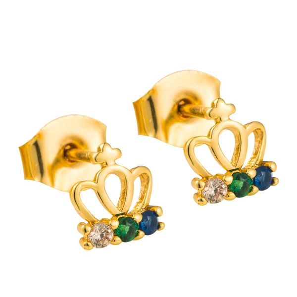 charm hollow crown shape copper stud earrings luxury multi color cubic zirconia birthday party gift for girls, Golden;silver
charm hollow crown shape copper stud earrings luxury multi color cubic zirconia birthday party gift for girls, Golden;silver