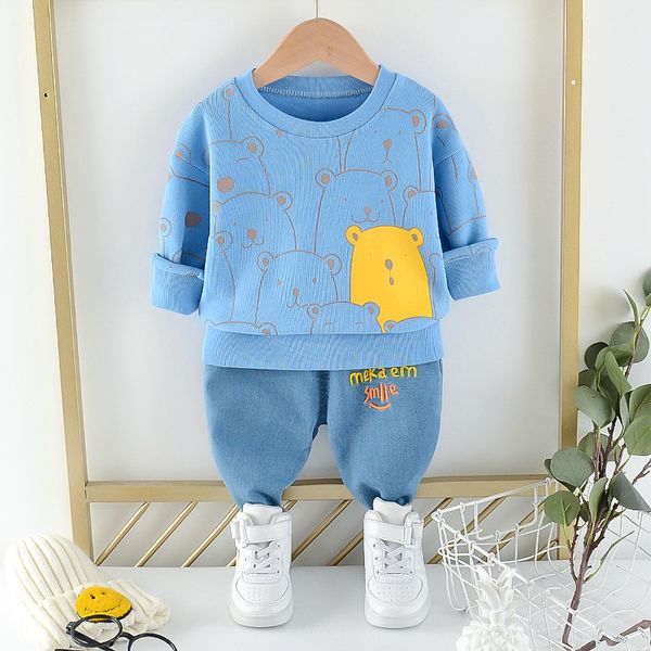 2021 new fashion children spring and autumn wear boys' girls' set, White