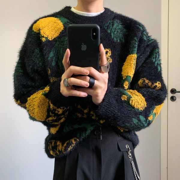 men's sweaters xxx korean style all-matching thickened pineapple jacquard pattern loose and idle couple pullover trendy ins, White;black
men's sweaters xxx korean style all-matching thickened pineapple jacquard pattern loose and idle couple pullover trendy ins, White;black