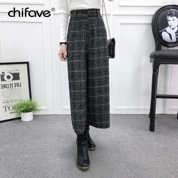 women's pants & capris chifave woman high waist elegant winter plaid wide leg korean plus sizes hairy ankle-length trousers, Black;white
women's pants & capris chifave woman high waist elegant winter plaid wide leg korean plus sizes hairy ankle-length trousers, Black;white