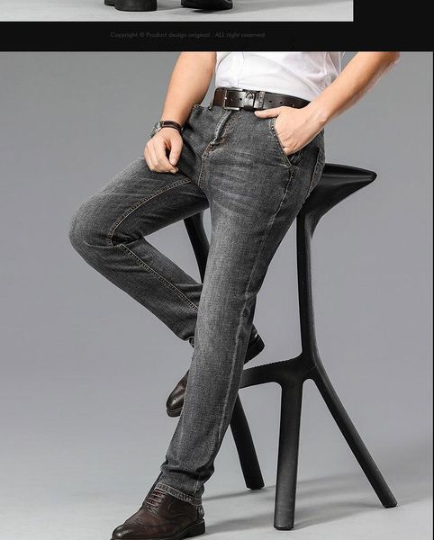 men's jeans spring and summer smoky gray straight stretch anti-theft zipper business casual denim pants, Blue
men's jeans spring and summer smoky gray straight stretch anti-theft zipper business casual denim pants, Blue