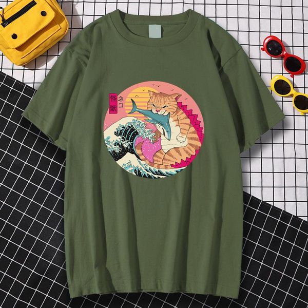 men's t-shirts ukiyoe japanese cat cartoon catana print t shirts summer man oversized loose japan anime harajuku vintage casual tshirt, White;black
men's t-shirts ukiyoe japanese cat cartoon catana print t shirts summer man oversized loose japan anime harajuku vintage casual tshirt, White;black