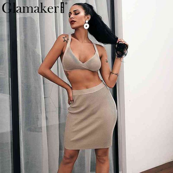 glamaker khaki knitted crop backless women dress short mini party club dress female sleeveless v neck summer dress 210414, Black;gray
glamaker khaki knitted crop backless women dress short mini party club dress female sleeveless v neck summer dress 210414, Black;gray