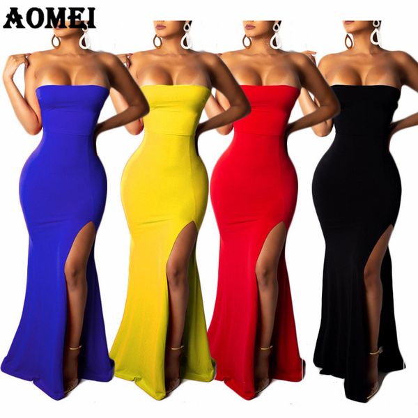 women long tube party high split off shoulder evening clubwear drawstring slim blue black tight vestido summer dress 210416, Black;gray
women long tube party high split off shoulder evening clubwear drawstring slim blue black tight vestido summer dress 210416, Black;gray