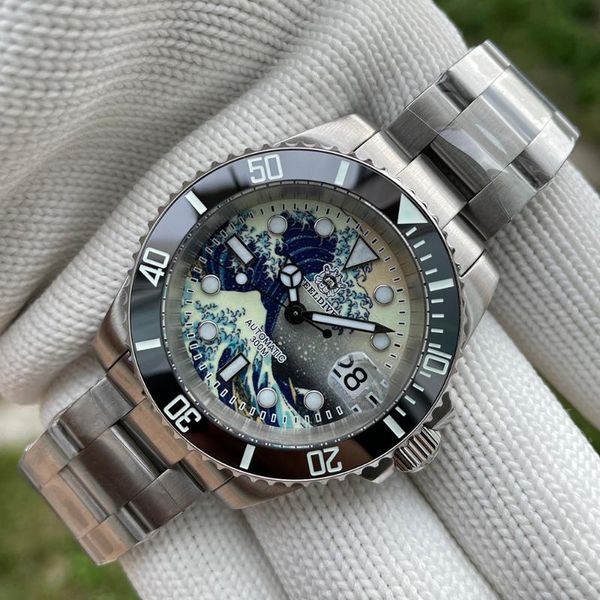 wristwatches steeldive sd1953j men's diving watch super luminous kanagawa water ghost ceramic bezel nh35 300m 30bar resist luxury, Slivery;brown
wristwatches steeldive sd1953j men's diving watch super luminous kanagawa water ghost ceramic bezel nh35 300m 30bar resist luxury, Slivery;brown