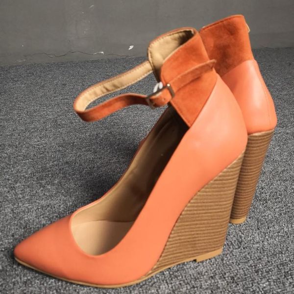 dress shoes original intention elegant women pumps pointed toe wedges fashion ankle strap orange woman plus size 4-15, Black
dress shoes original intention elegant women pumps pointed toe wedges fashion ankle strap orange woman plus size 4-15, Black