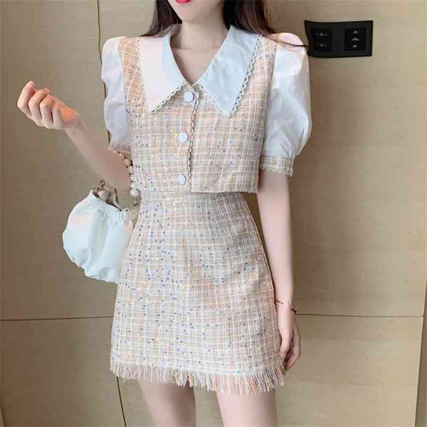 fashion sweet sequined tweed 2 piece set women puff sleeve shirt crop & tassel skirts sets suits ladies two outfits 210514, White
fashion sweet sequined tweed 2 piece set women puff sleeve shirt crop & tassel skirts sets suits ladies two outfits 210514, White