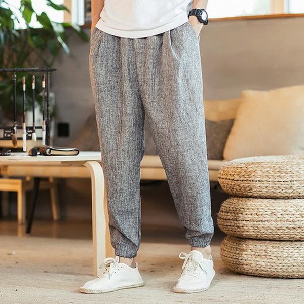 men's pants zogaa men casual streetwear joggers hip hop chinese style trouser solid cotton linen elastic waist ankle loose, Black
men's pants zogaa men casual streetwear joggers hip hop chinese style trouser solid cotton linen elastic waist ankle loose, Black