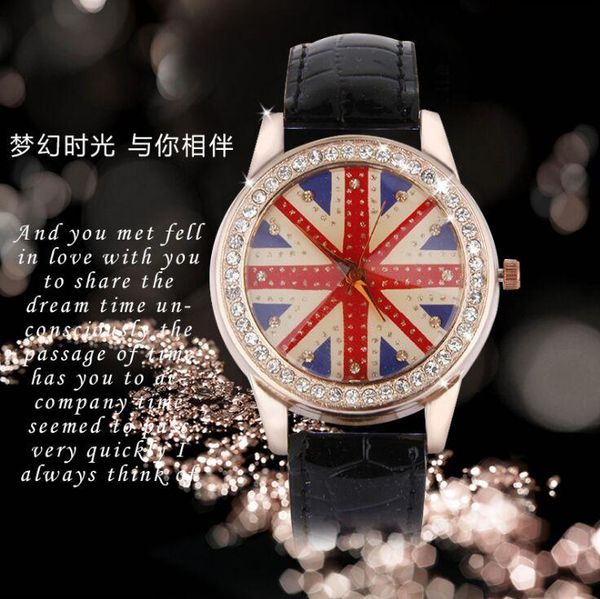 wristwatches s uk flag fashion leather watch women ladies crystal dress quartz wristwatch go037, Slivery;brown
wristwatches s uk flag fashion leather watch women ladies crystal dress quartz wristwatch go037, Slivery;brown