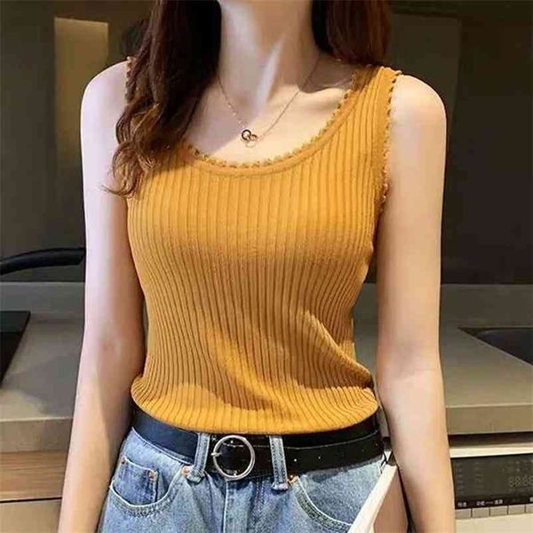 summer ruched sleeveless knitted t-shirt women korean style slim solid knitwear tank basic candy color vest tees female 210522, White
summer ruched sleeveless knitted t-shirt women korean style slim solid knitwear tank basic candy color vest tees female 210522, White