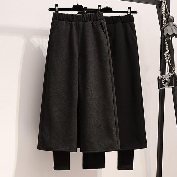 women's pants & capris xl-5xl plus size winter women wide leg high waist large warm thick fake two pant casual loose woolen trouser, Black;white
women's pants & capris xl-5xl plus size winter women wide leg high waist large warm thick fake two pant casual loose woolen trouser, Black;white