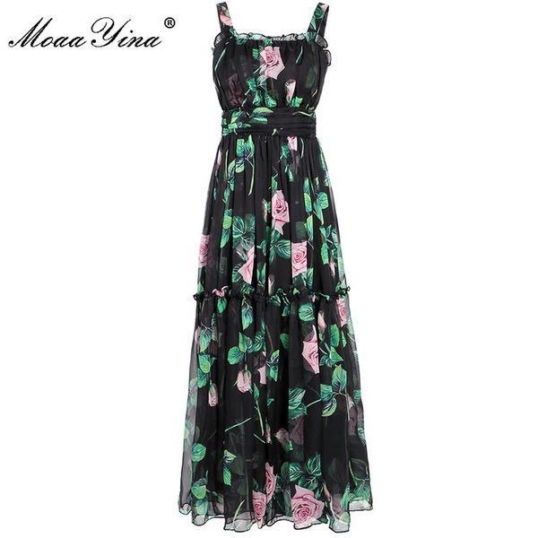 fashion designer dress summer women's dress spaghetti strap floral print chiffon maxi beach dresses 210524, Black;gray
fashion designer dress summer women's dress spaghetti strap floral print chiffon maxi beach dresses 210524, Black;gray
