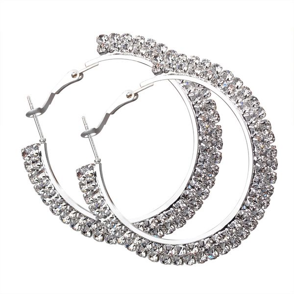 european and american exaggerated big hoop full of diamond double row silver versatile nightclub earrings wholesale hip hop, Golden;silver
european and american exaggerated big hoop full of diamond double row silver versatile nightclub earrings wholesale hip hop, Golden;silver