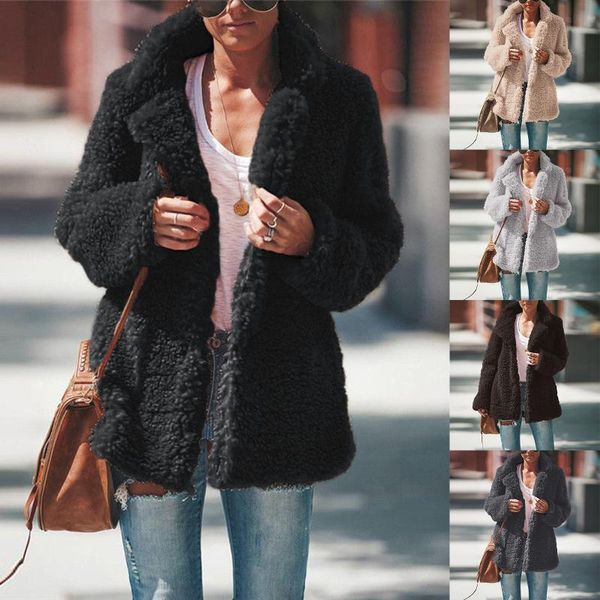 women's jackets autumn faux fur coat women winter warm soft lamb jacket female plush overcoat casual outerwear, Black;brown
women's jackets autumn faux fur coat women winter warm soft lamb jacket female plush overcoat casual outerwear, Black;brown