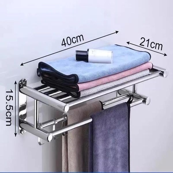 towel racks 2 layer multifunction stainless steel bathroom bracket self-adhesive hook wall mounted shelf home stage el quality
towel racks 2 layer multifunction stainless steel bathroom bracket self-adhesive hook wall mounted shelf home stage el quality