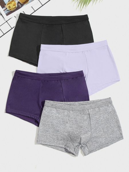 men 4pcs solid boxer brief z7lw#, Black;brown 
men 4pcs solid boxer brief z7lw#, Black;brown